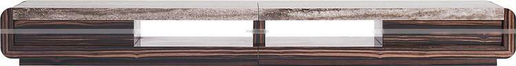 modern nature marble/travertine on top wooden TV stand