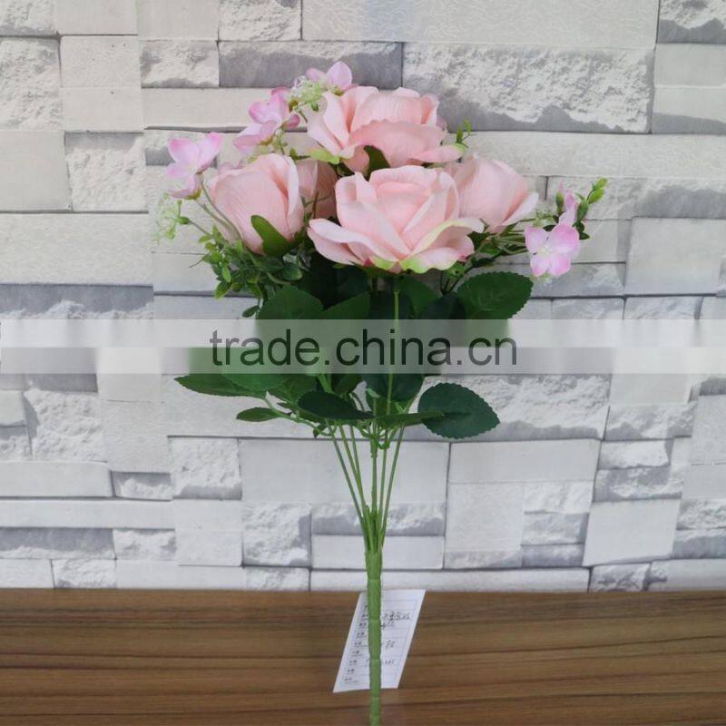 Pink silk rose flower bouquet