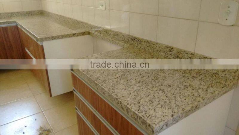 Light Santa Cecilia Granite Kitchen Countertop Design