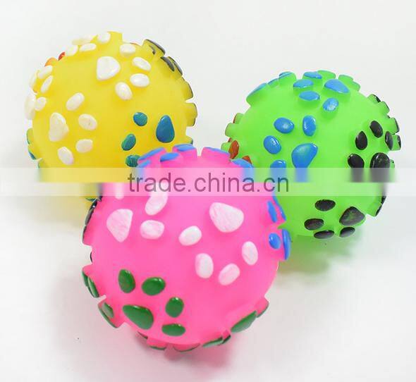 ringing paw prints pet dog toys vinyl ball