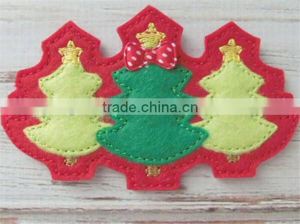 2017 Christmas Trees Felt Headband Slider Applique made in China
