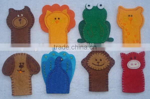 hot sale eco friendly new products promotional gift wholesale ornaments fabric animal felt finger puppets on alibaba express