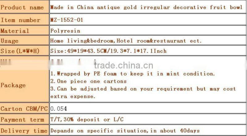 Made in China antique gold irregular decorative fruit bowl