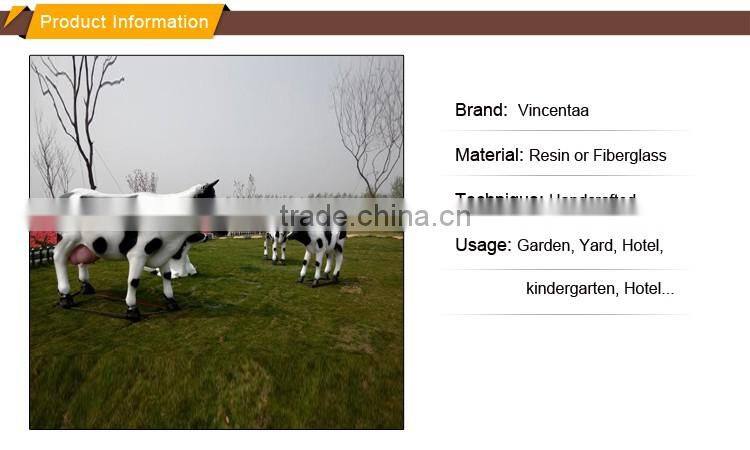 hot sale promotion resin craft fiberglass life size cow statue