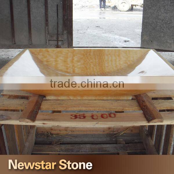 High quality polishd honey onyx natural stone sink