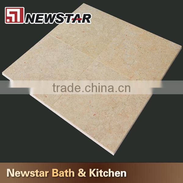 Polished cut to size 24 by 24 beige marble floor tile marble flooring