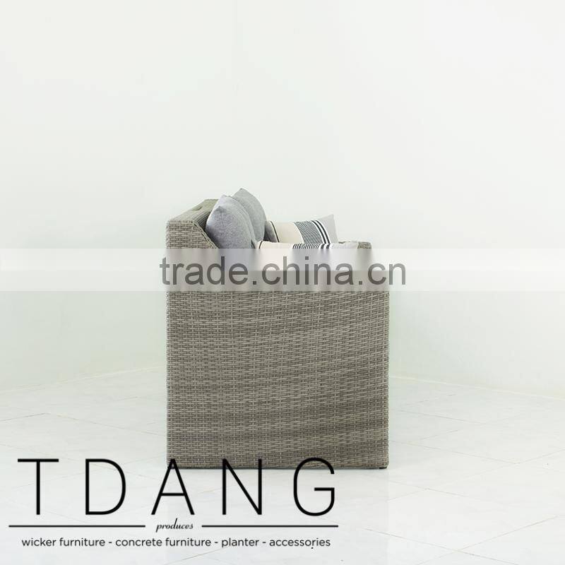 Madison Outdoor Wicker Loveseat with Ottoman