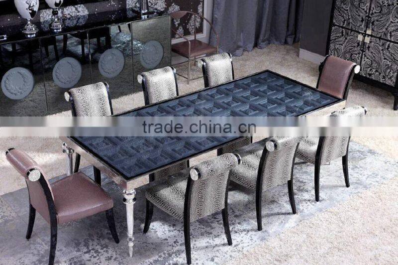 Classic Royal European Contemporary Style Pure Black Office Table Set with Bookcase BF11-01234c