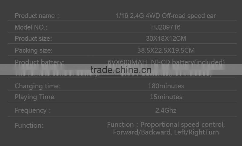 2017 1:16 Alloy Remote Control Monster Off-road Car High Speed