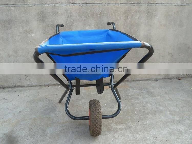 2016 hot selling foldable fabric sack wheel barrow used for lightweight stuff for export