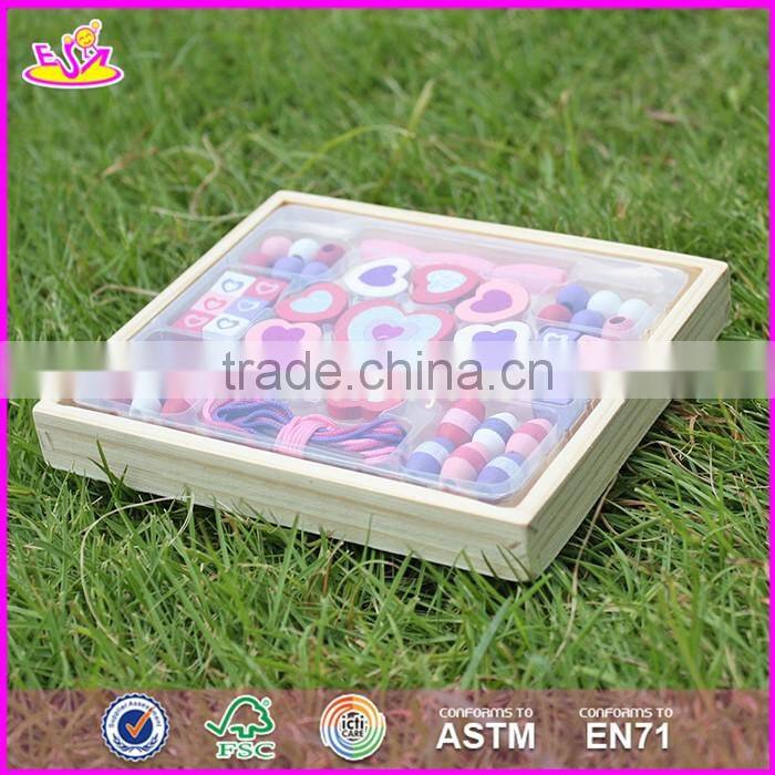 2017 new design children preschool wooden bead threading toy W11E060