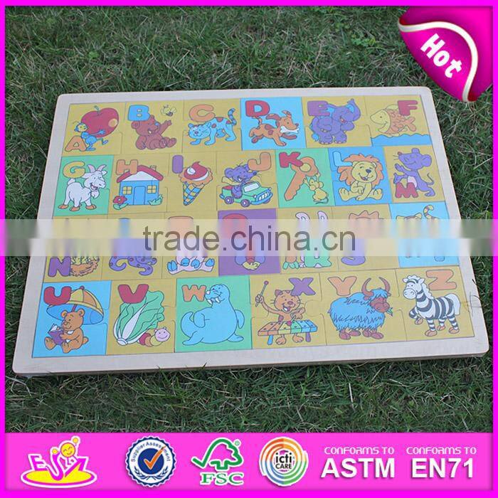 2017 New design educational wooden jigsaw puzzles for kids W14C249