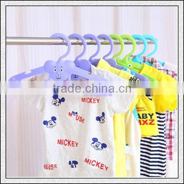 Cheap hot selling high quality colorful plastic baby size cloth hanger cartoon cute hanger in OEM manufacturer