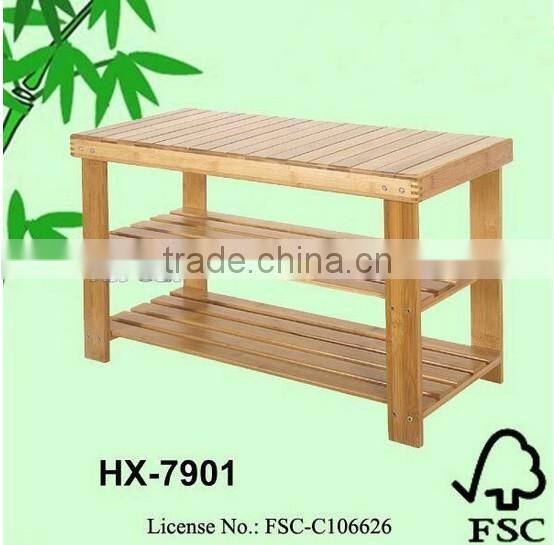 FSC certificated China Manufacturer Three Layer Bamboo Shoe Rack