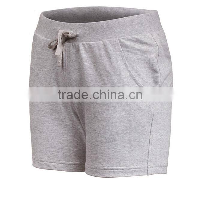 Wholesale custom womens plain sweat shorts with drawstring
