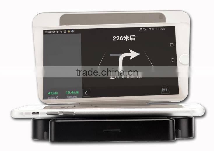 Wireless charging car HUD (or vehicular HUD heads up display + mobile wireless charging base)