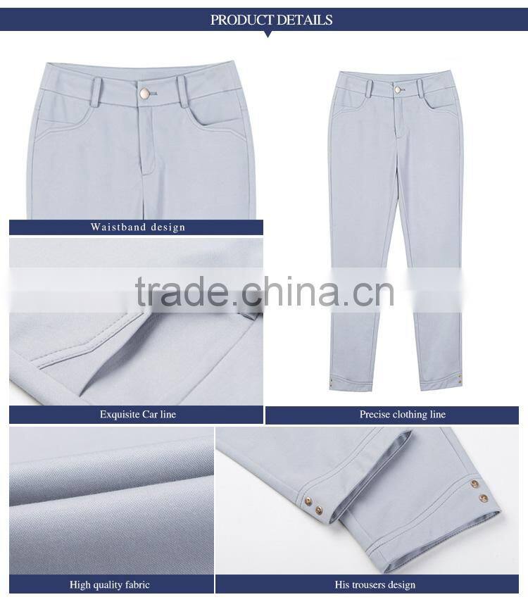 2017 women new style spring and summer nine waist straight pants loose trousers all-match leisure sample custom