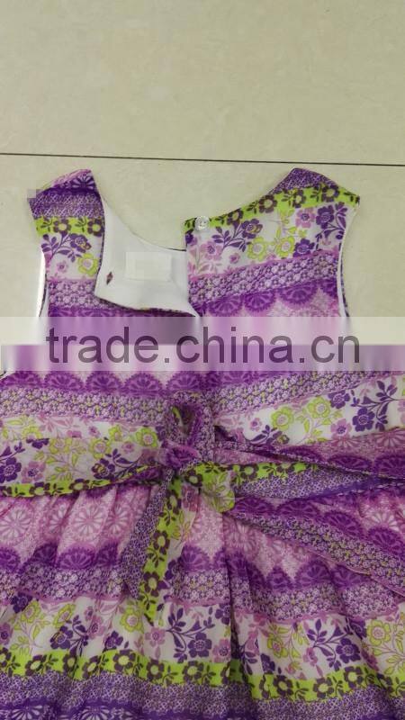 Yiwu stocks lots girl's colorful fashion printed dress