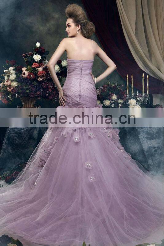 Floor Length A-line beading Applique Flowers Long Bridesmaid Dresses