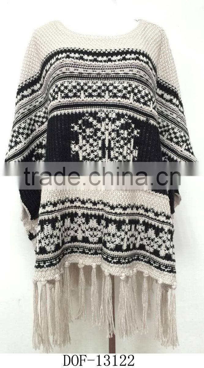 Fashion crochet acrylic pashmina winter shawl