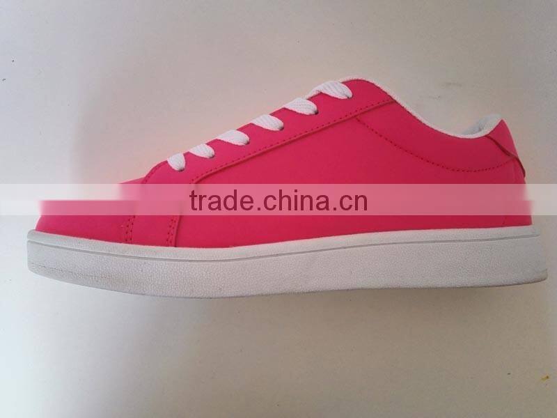 Fashionable pu leather casual men and women shoes and sneakers 2016