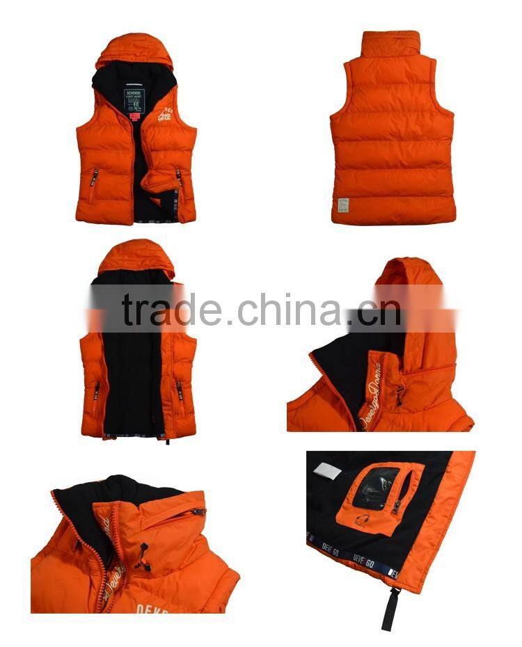 Cheaper Women's Winter Lightweight Vest Jacket Coat With Detachable Hood