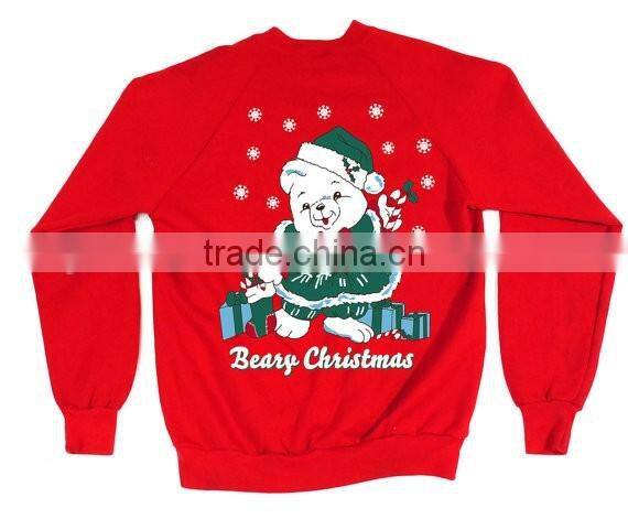 2016 New design 100% organic cotton ugly christmas knitted pullover sweater