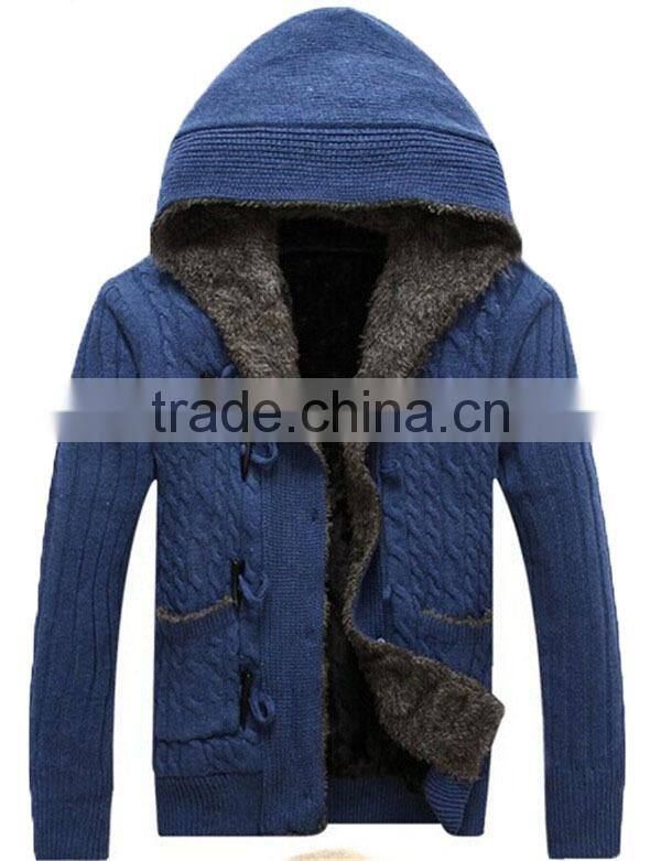 Button Down Pattern Sweater Jersey Heavy Knit Cardigan Man