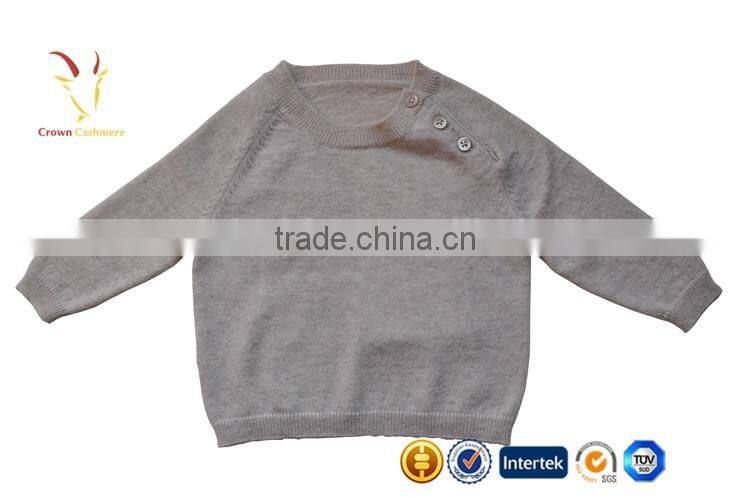 Shoulder Buttons Spring&Autumn Long Sleeve Kids Wool Cashmere Sweater