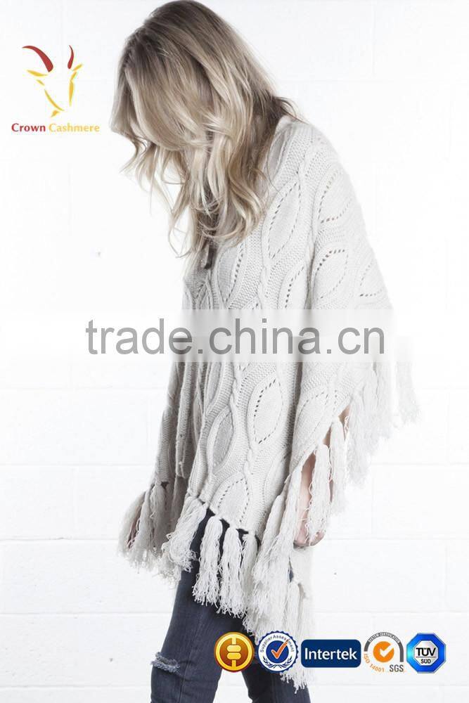 Wholesale Ladies Knitted Wool Poncho