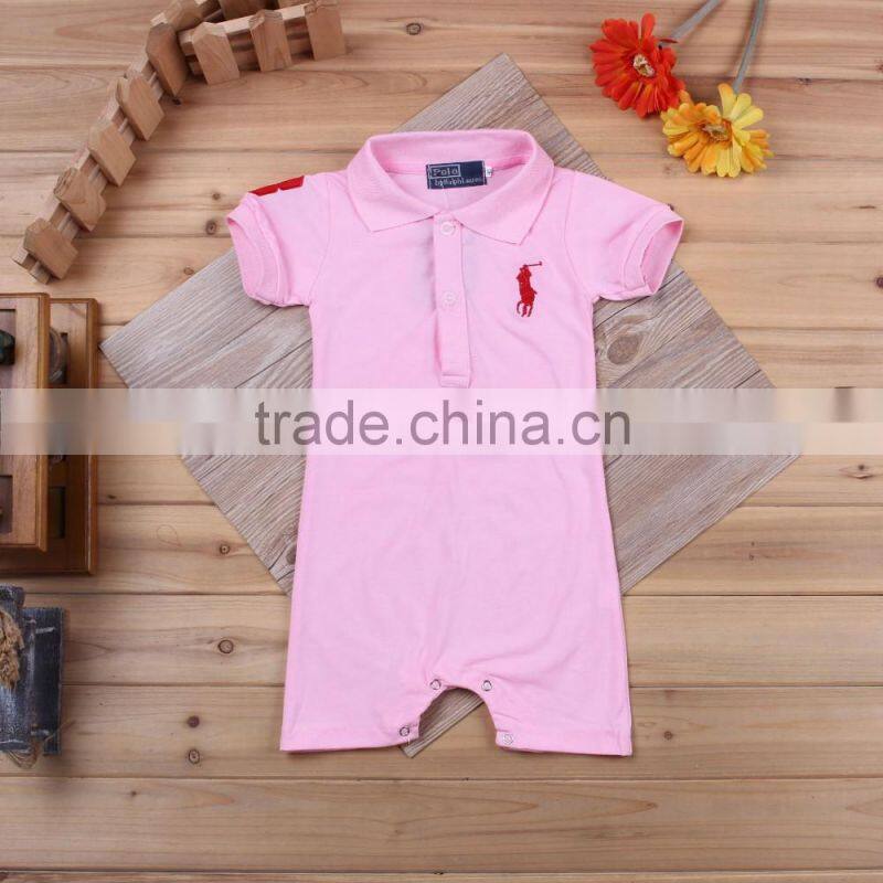 Many Colors Small Lapel Short Sleeve Baby Boy Apparel Clothes Set Romper