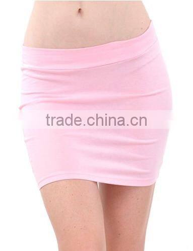 New Design Multiple Colors Available Ladies Stretch Fabric Basic Solid Color Mini Skirt