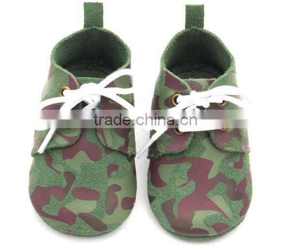 2017 amazon new design printing genuine leather baby boys leather shoes
