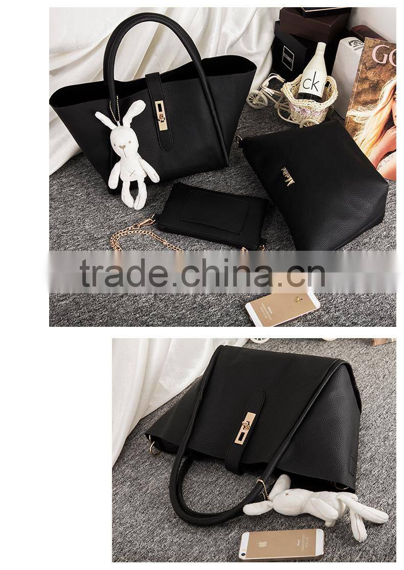 Brand Handbags 3sets Leather Women Tote Bag Casual Ladies Designs Handbag Set