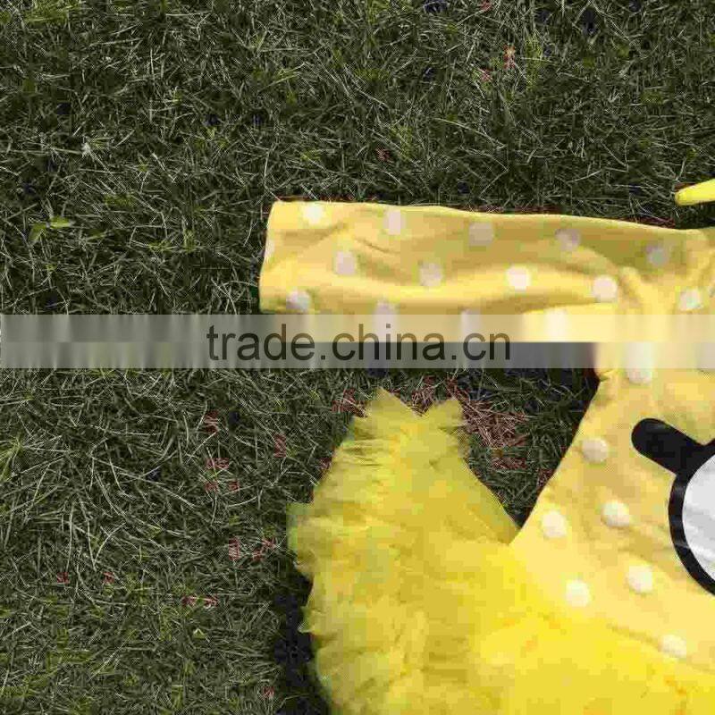 baby clothes Minions white dot boutique baby rompers yellow tutu dress long-sleeve girls matching necklace and bow jump suits