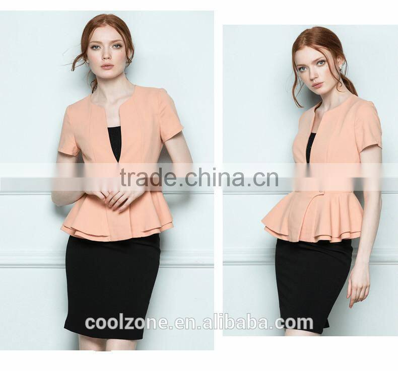 Women summer two pieces business suits office lady uniform