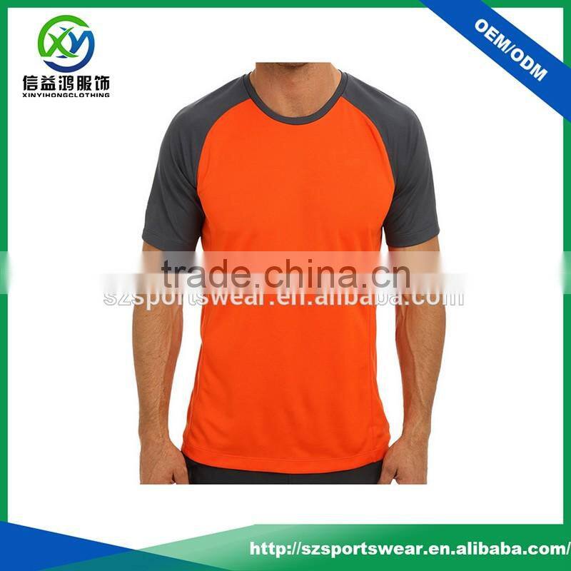 Slim fit design mens short sleeve dry fit round neck t shirts