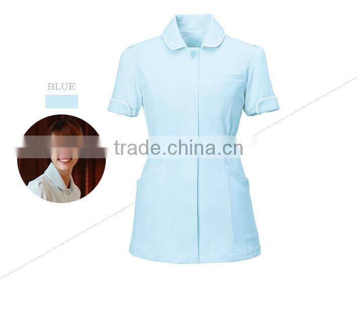 Turndown collar nurse hospital/beautiful shop short sleeve uniform