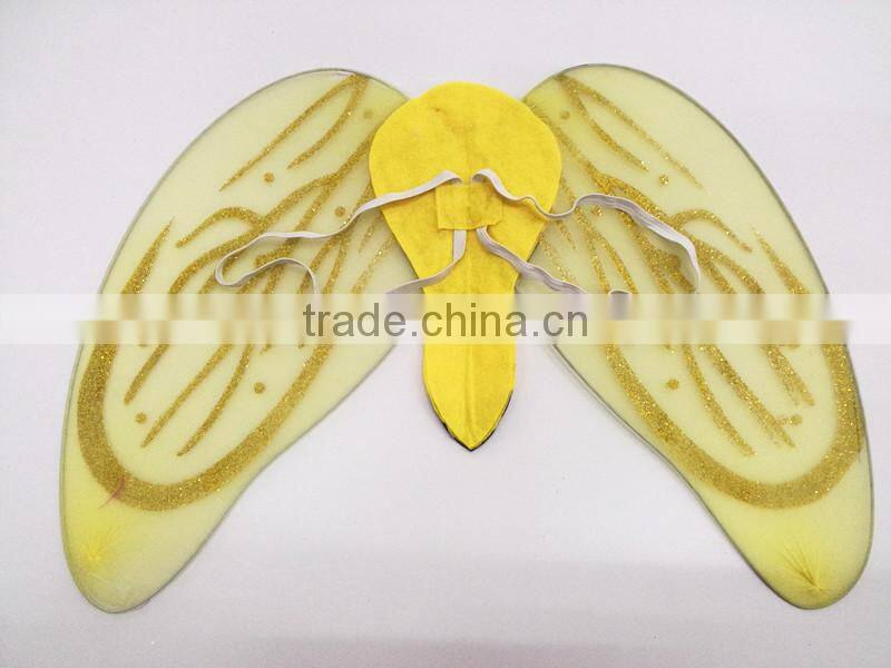 Factory outlet net yarn yellow bee pattern wholesale butterflt wings for sales