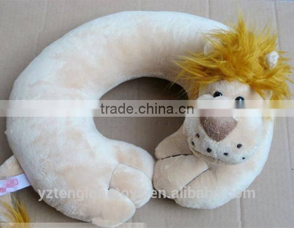 Cute animal neck pillow lion head u shape pillow