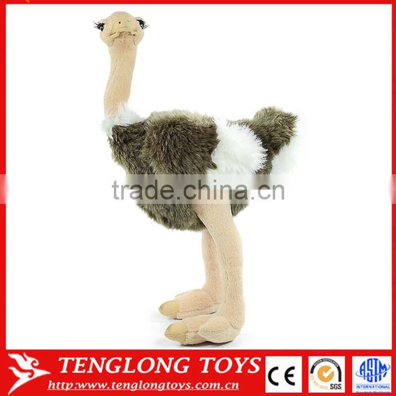 Lifelike stuffed animal plush custom soft toy plush ostrich toy
