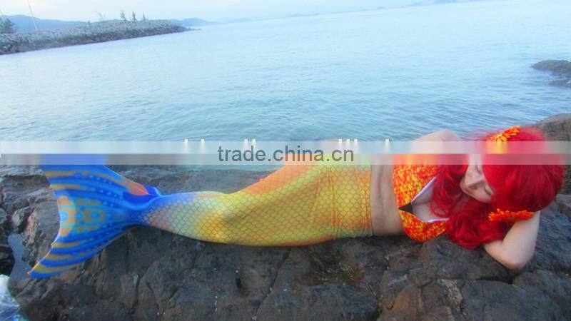 wholesale kids beachwear swimwear mermaid tail with monofin swim