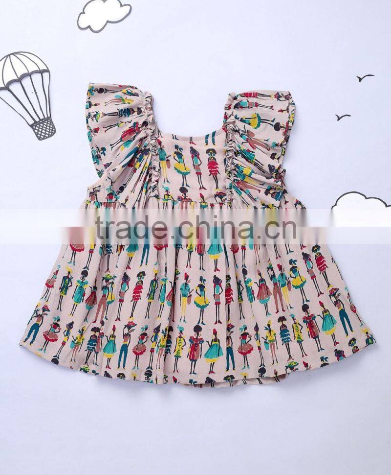 Wholesale children clothes girls dress fashion printed new design baby girls dress