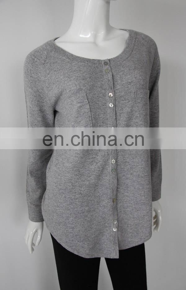 long sleeve button clothing knit sweater design 100% cashmere cardigan women