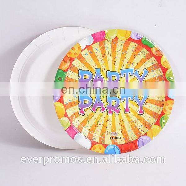 Customer High Quality Disposable Paper Plate /Confetti Happy Birthday Cake Plates