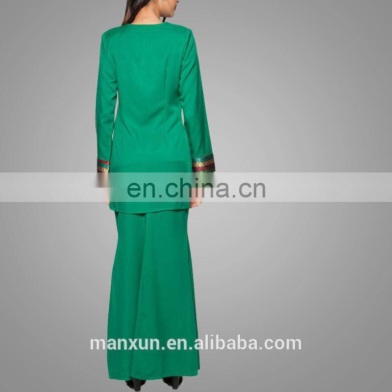 Wholesale Fashion Green Beaded Mermaid Latest Kebaya Modern Design Baju Kurung From Manxun
