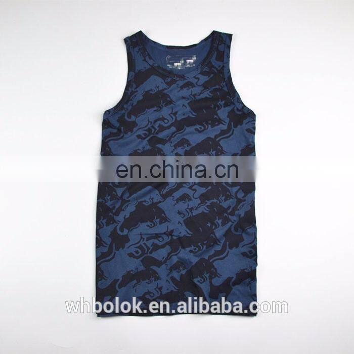Mens printing vest summer quick dry breathable all over printing cotton vest