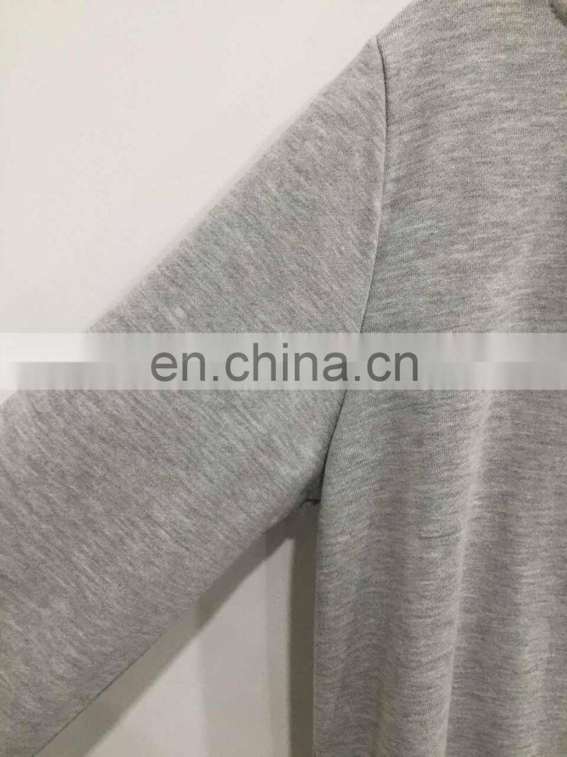 Flannelette hooded long zipper jogging-top