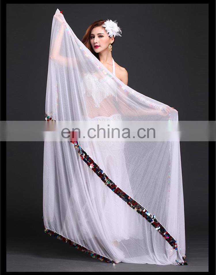 Egyptian sequins belly dance veils with size 2.14*1.5m