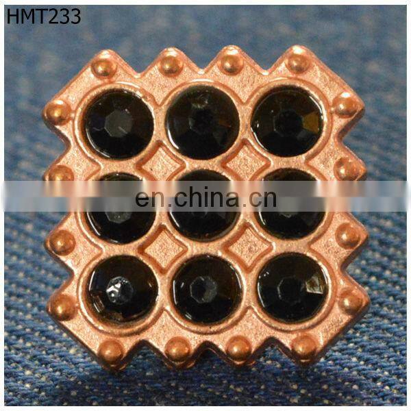 square shape diamond jeans button